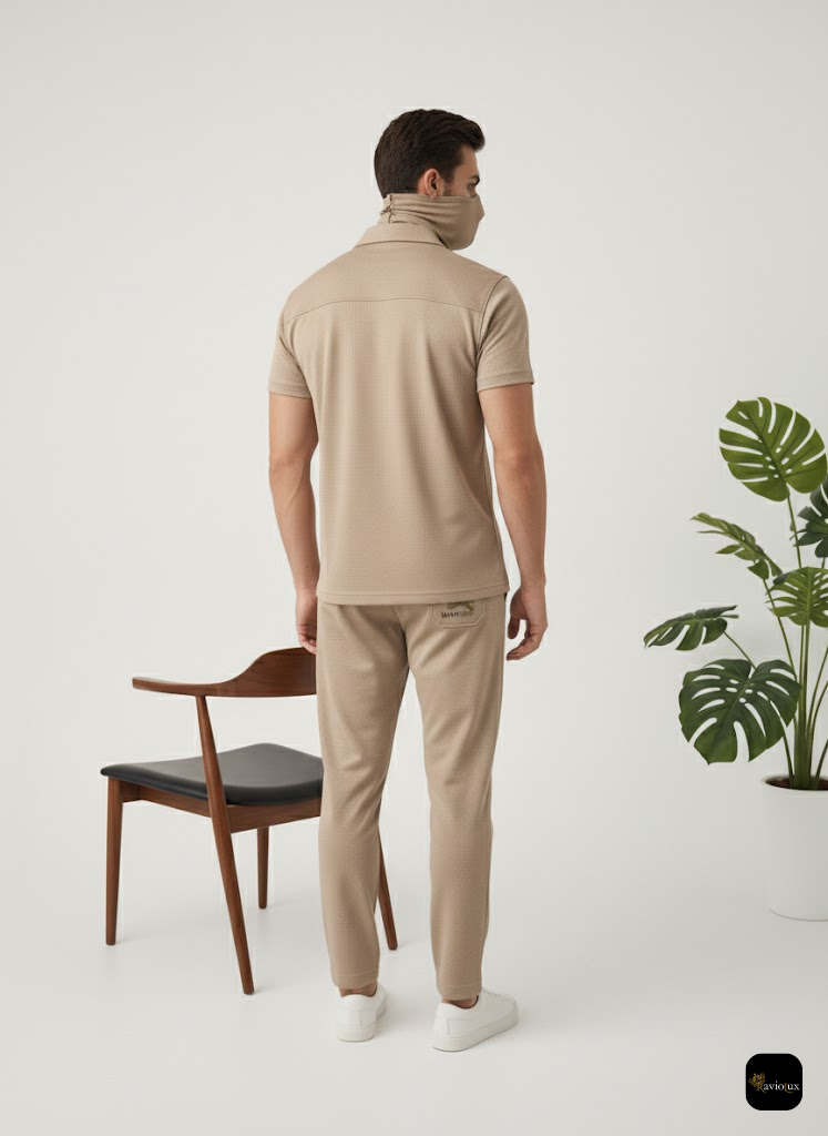 Men's Casual Checkered Two-Piece Set - Shirt & Trousers